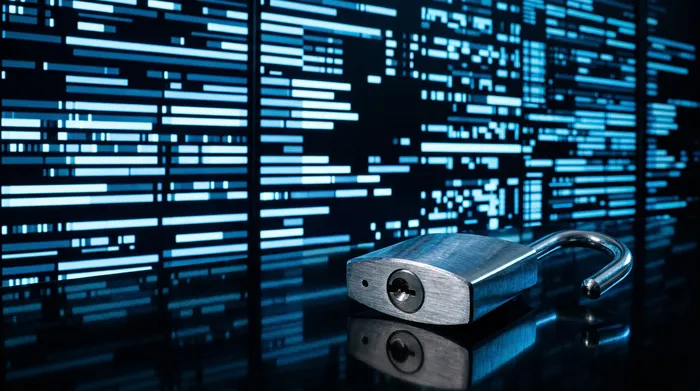 Een hand die een smartphone vasthoudt waarop tekstballonnen worden getoond met een visueel effect van blauwe lichtstrepen en energievonken op een zwarte achtergrond.